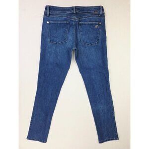 DL1961 Size 27X28 Women Angel Mid Rise Skinny Ankle Blue Embroidered Pocket Logo
